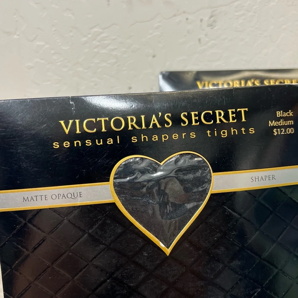 Vintage Victoria’s Secret Dead Stock Black Opaque Tights Size M Lot of 2